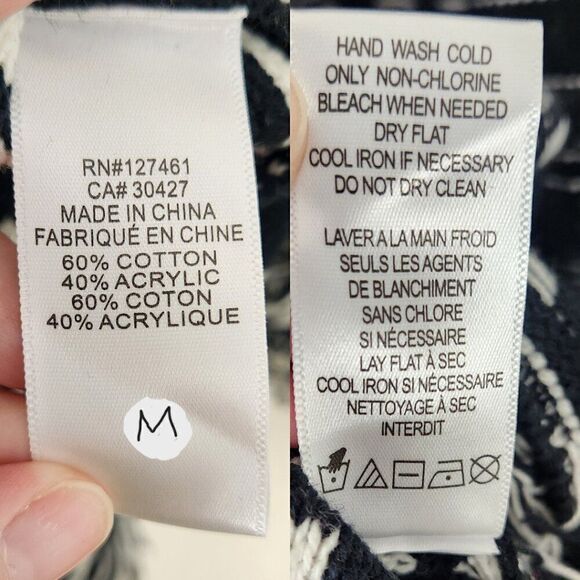 Wildfox Reese Ritzy Fringe Hem Sweater in Black and White NWT Size Medium - Picture 12 of 16